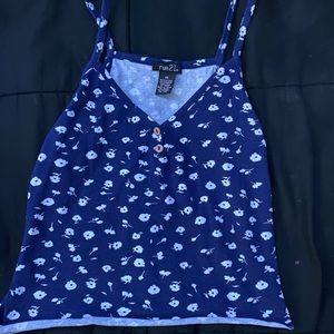 Blue Flowered Tank Top